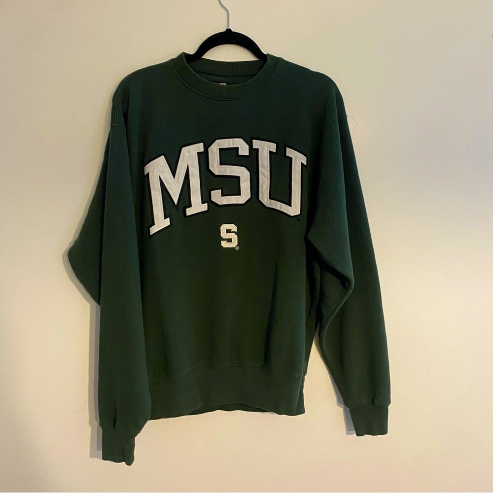 PRICE DROP Michigan State University, MSU Dark Green Crewneck Sweater
